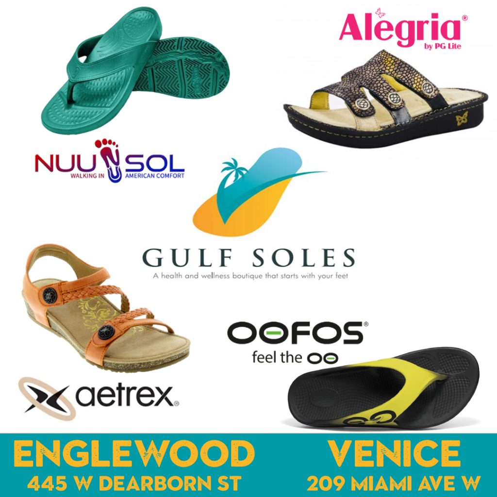 The official shoe store of SW Florida Walking Tours is Gulf Soles of Englewood and Venice, FL.
